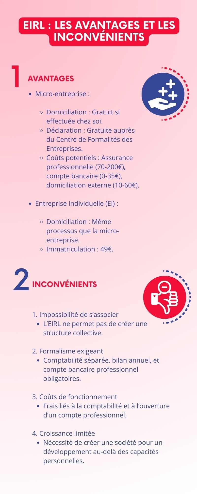 EIRL : Les avantages et les inconvénients EIRL : Les avantages et les inconvénients